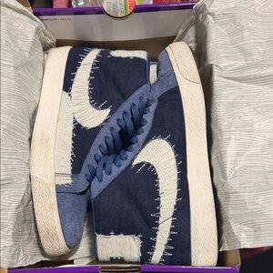 Nike SB Zoom Blazer - Sashiko - SZ 10 - Blue & White Sneakers - Used